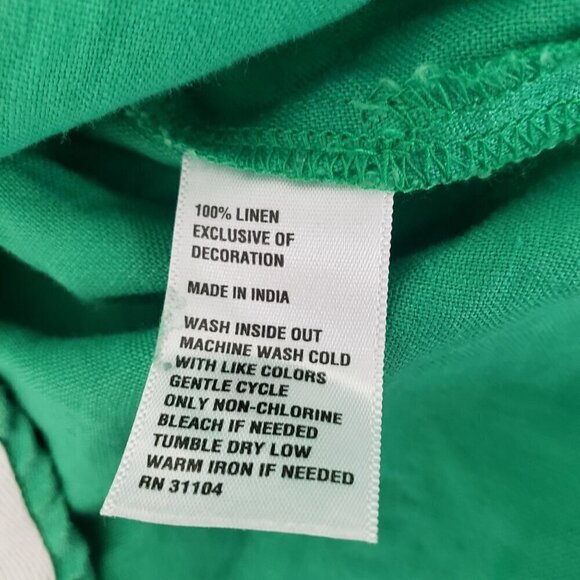 Crown & Ivy Linen Tunic Green Preppy Lightweight Womens Size Large - Picture 6 of 10